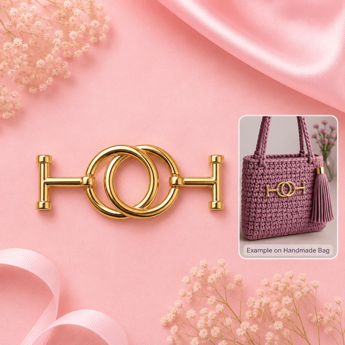 Gold Double Ring Bag Connector
