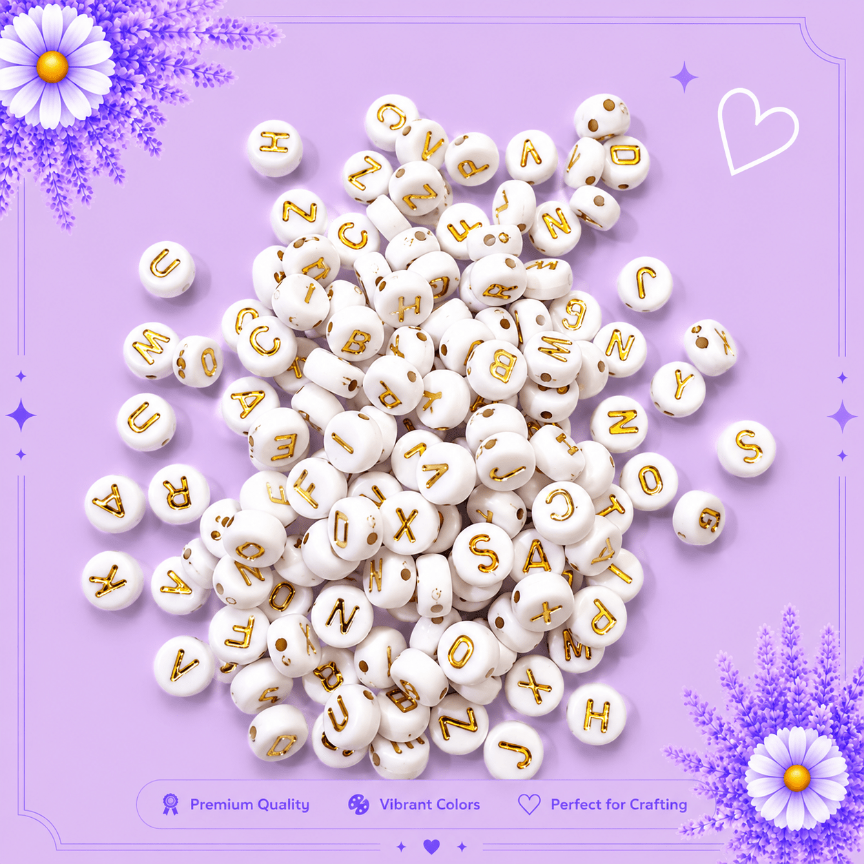 Gold A to Z Alphabet Beads