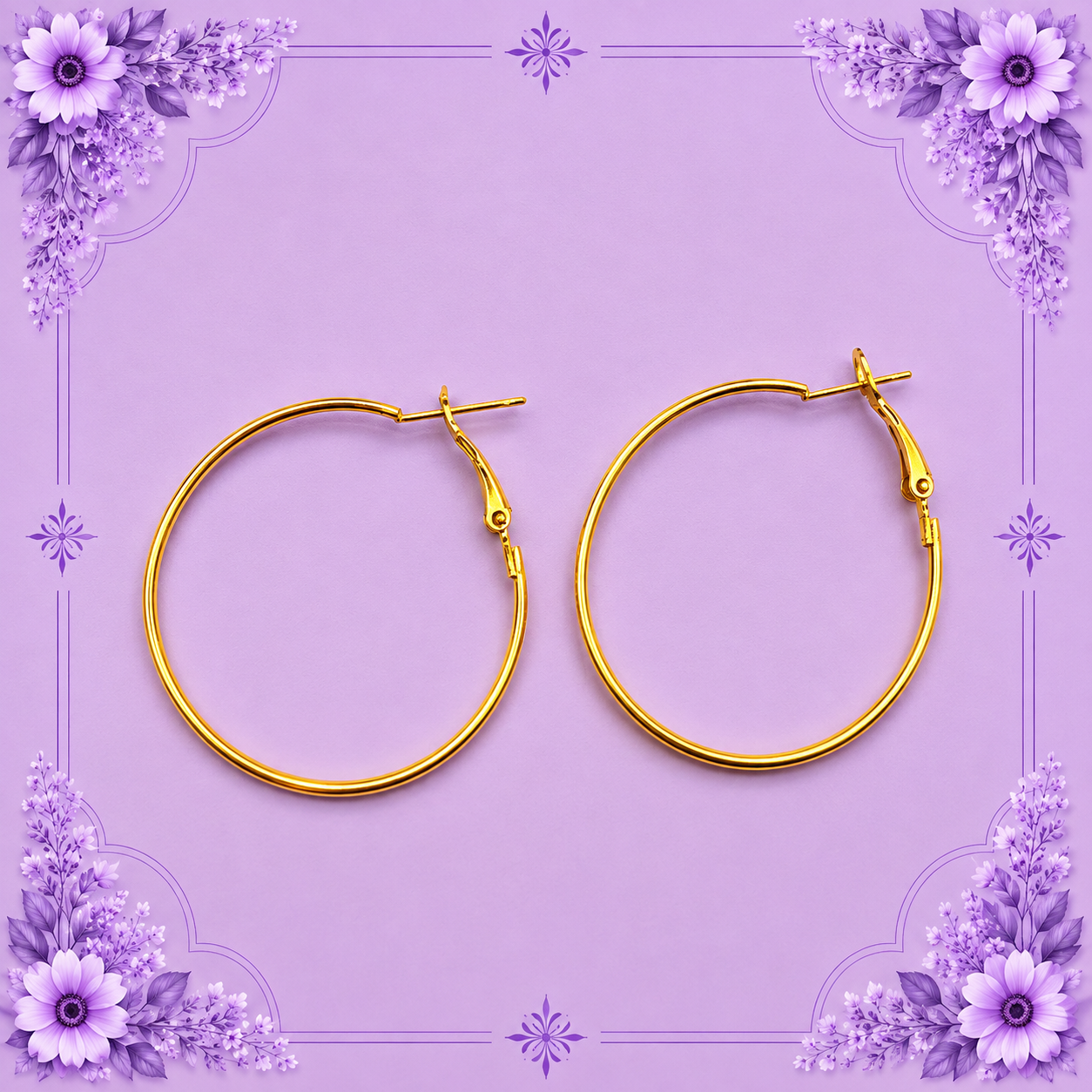 Gold-Plated Hoop Earring Findings (3 pairs )