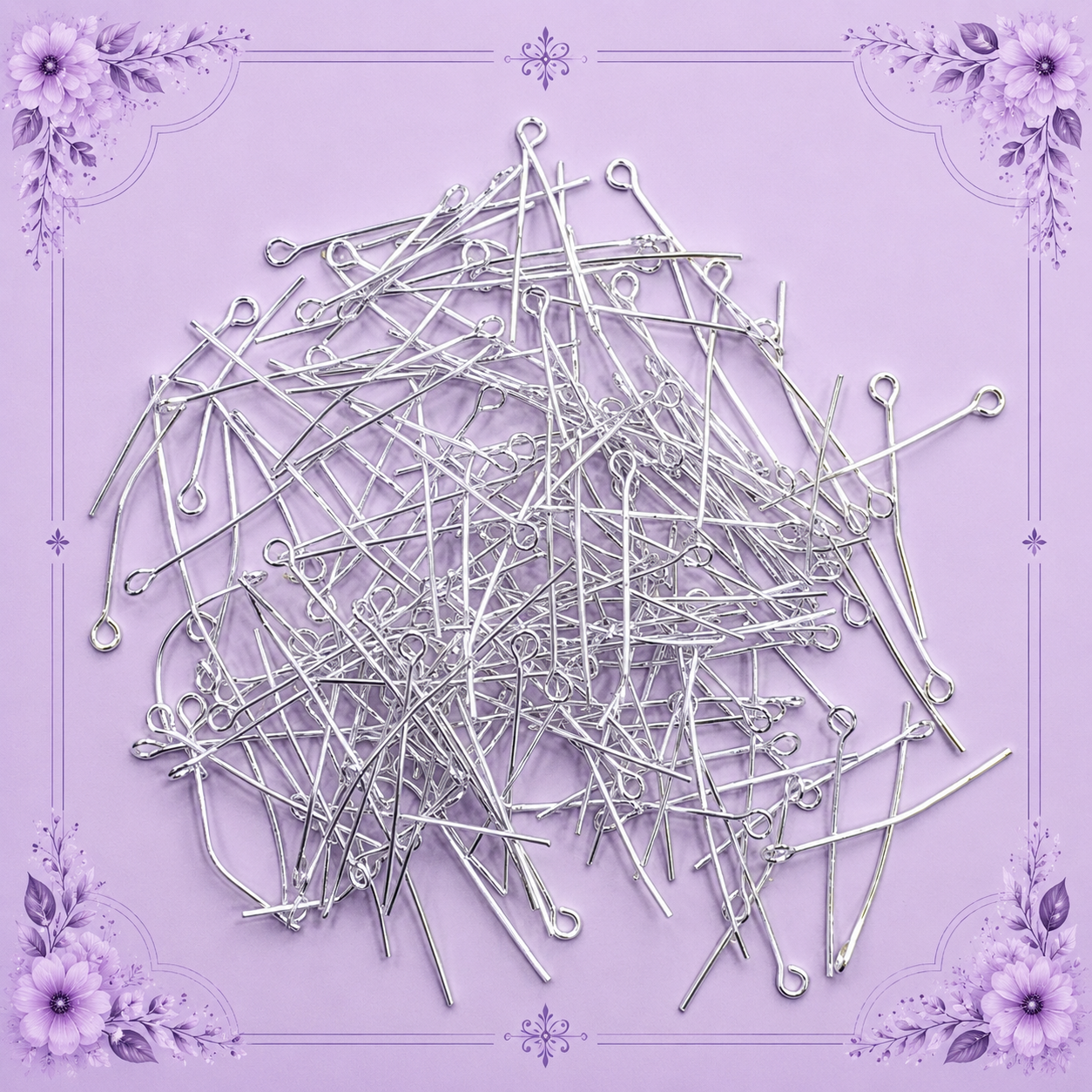 Silver-Plated Eye Pins for Jewelry Making