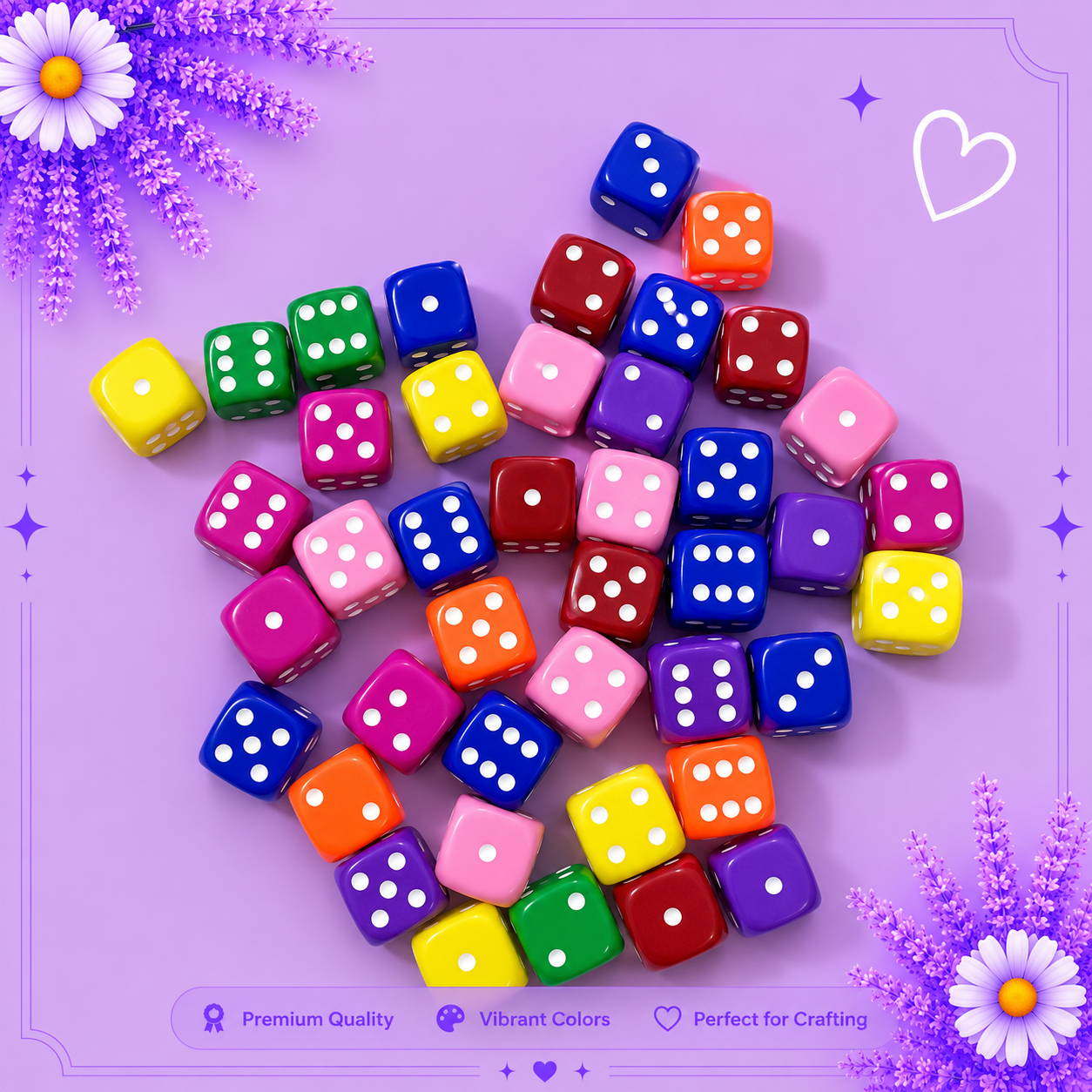 Colorful Dice Beads