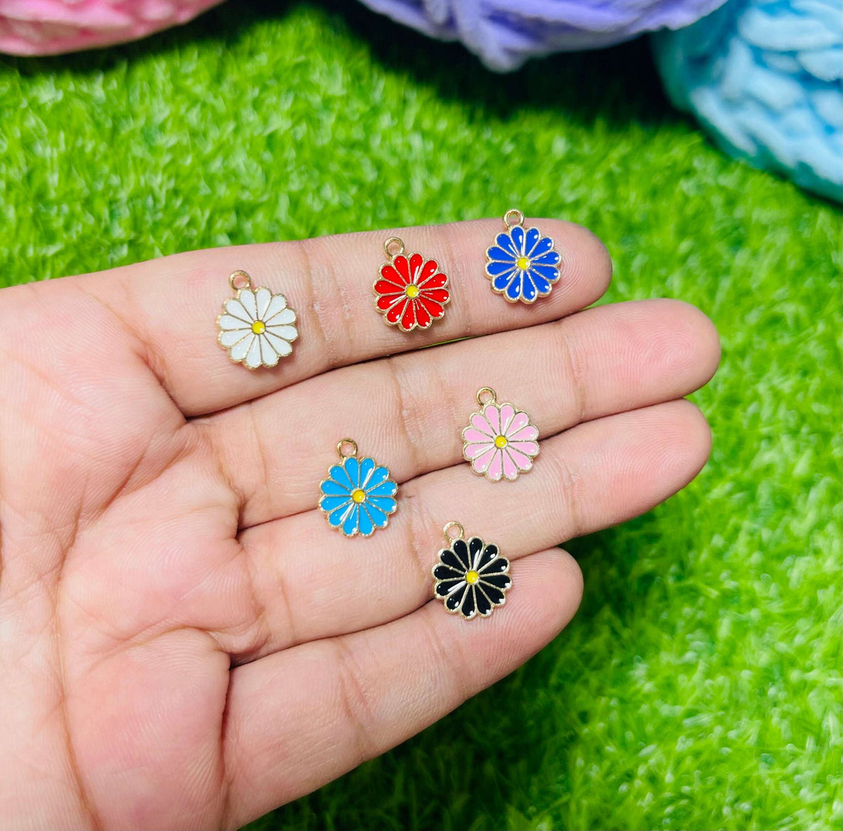 Flower Charms 6 pcs