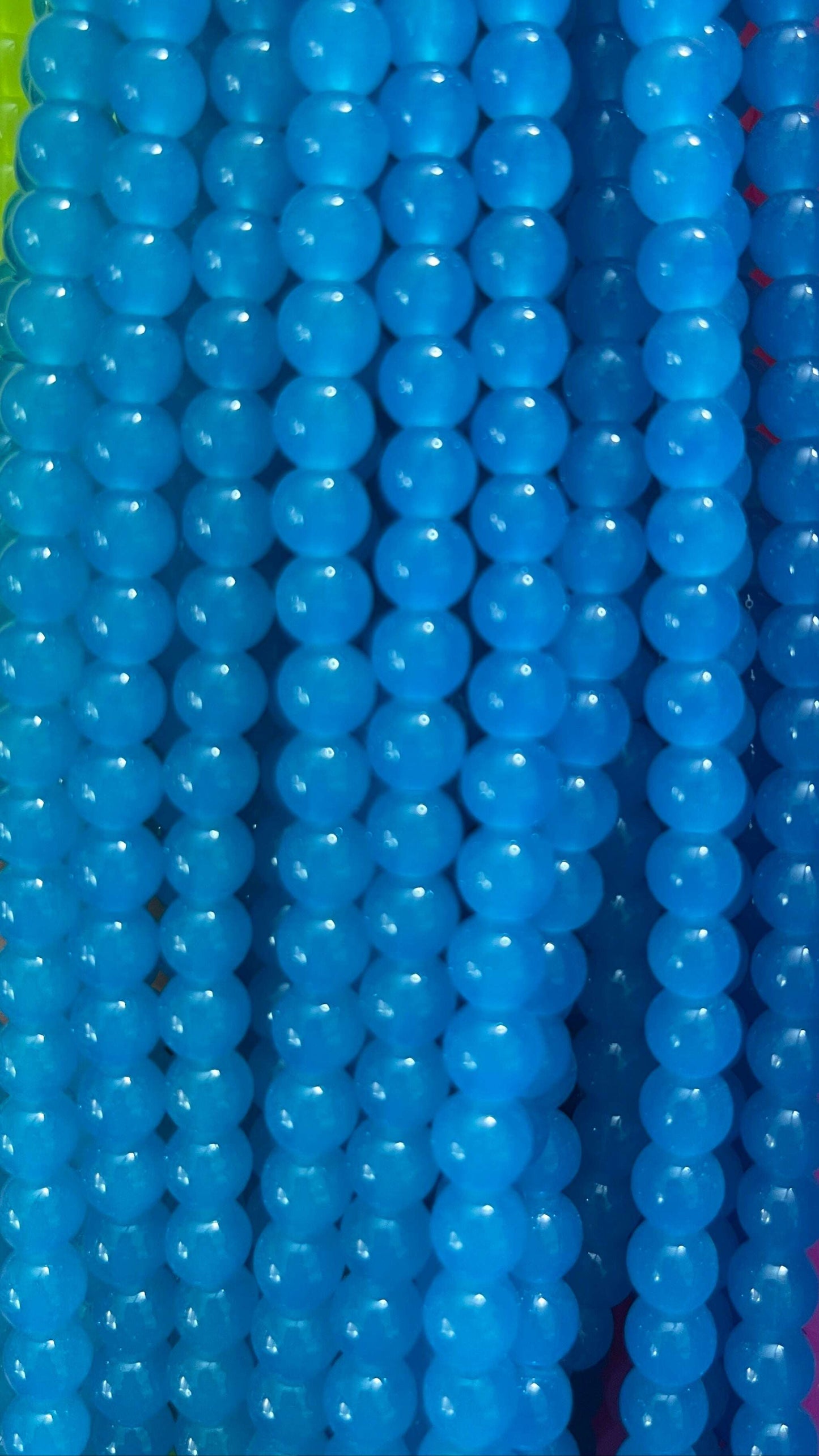 Plane glass beads 8mm
