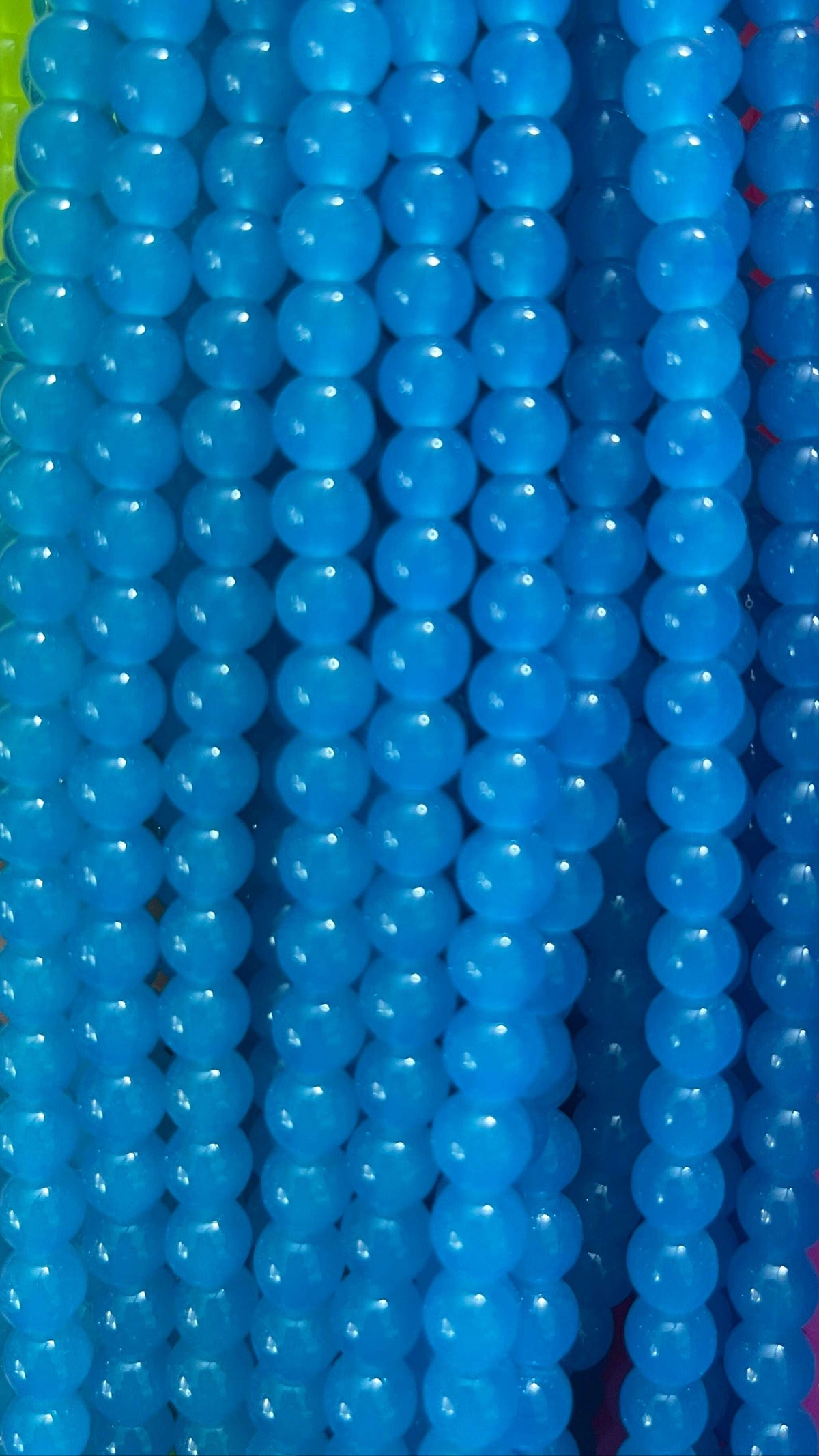 Plane glass beads 8mm