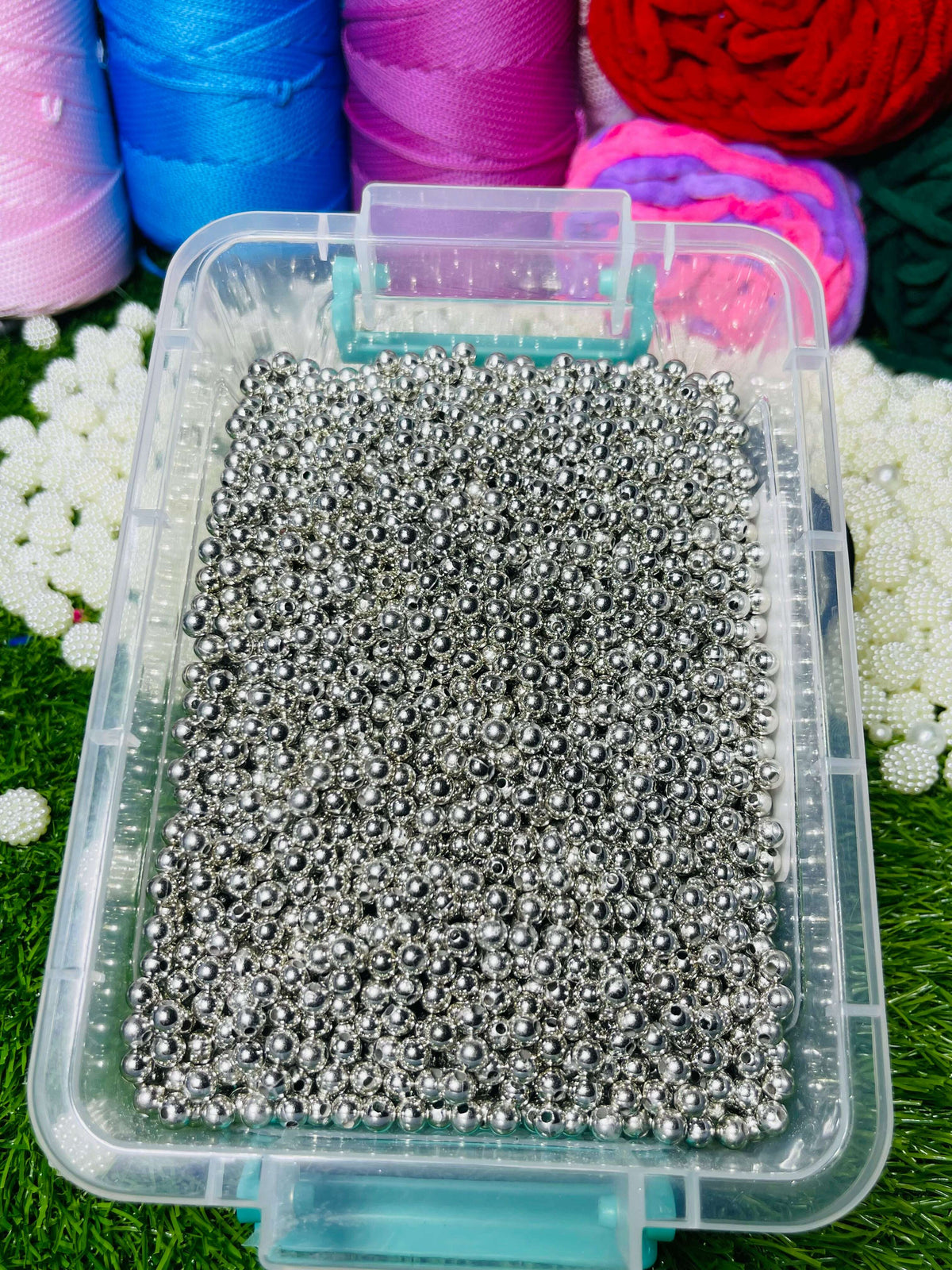 Silver beads 8mm
