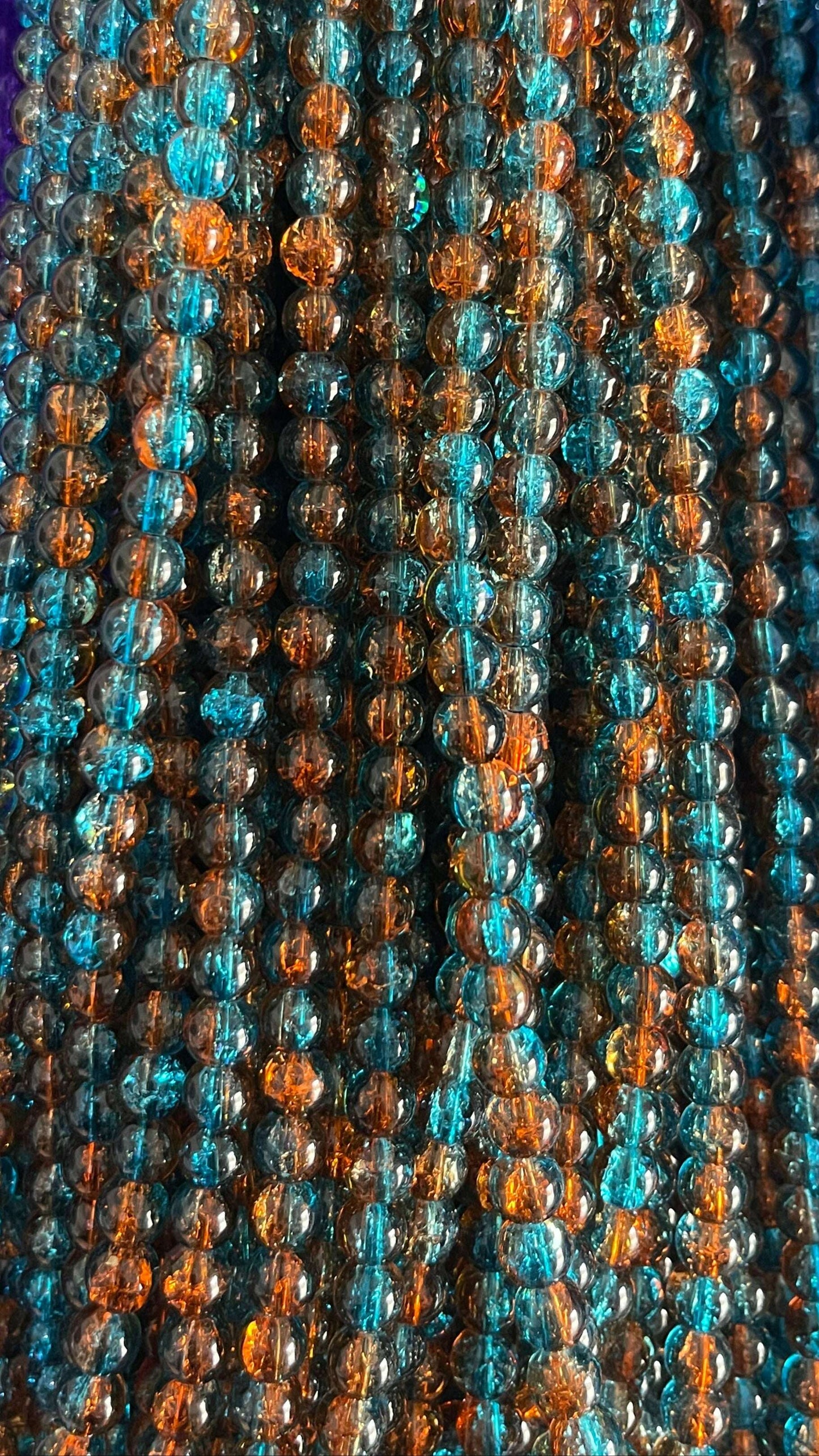crack glass beads 8mm