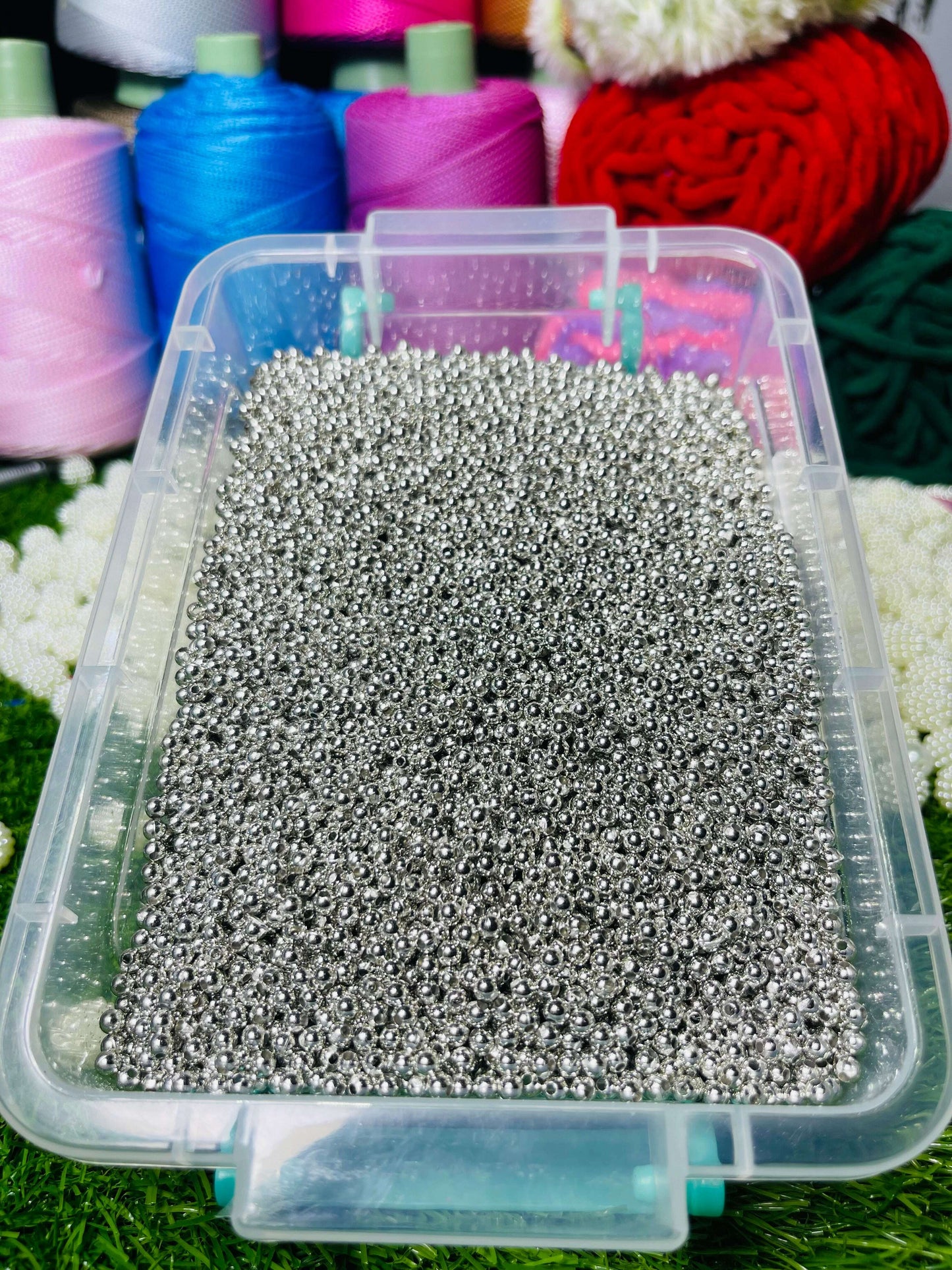 Silver beads 4mm