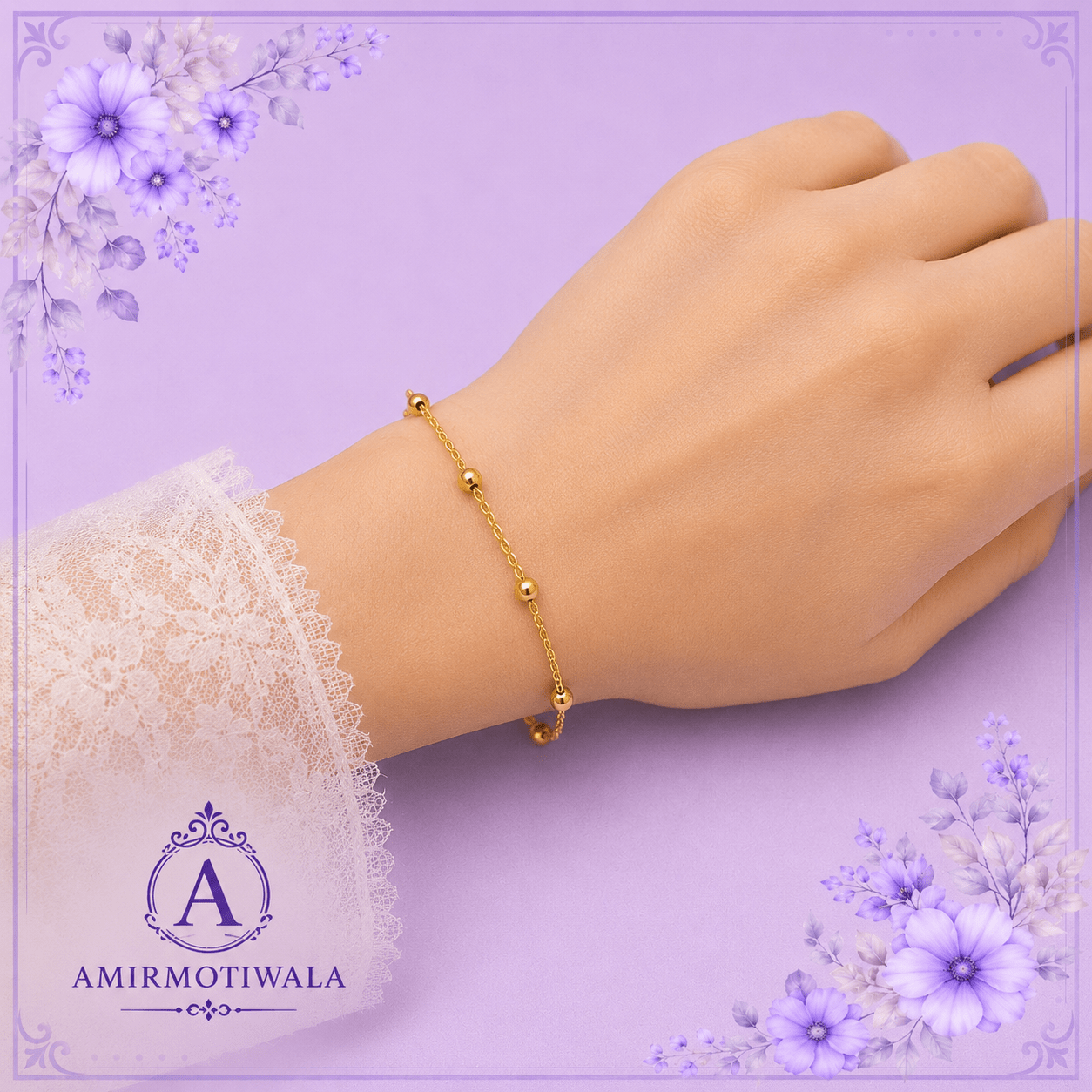 Gold-plated ball rosary chain