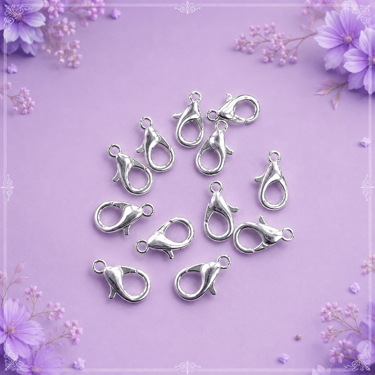 Silver-Plated Lobster Clasps for Jewelry Making