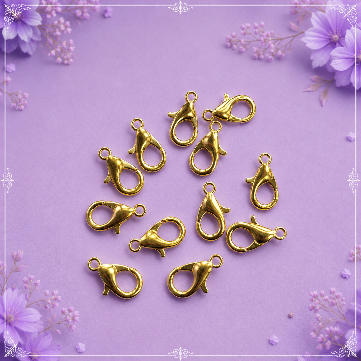 Gold-Plated Lobster Clasps for Jewelry Making