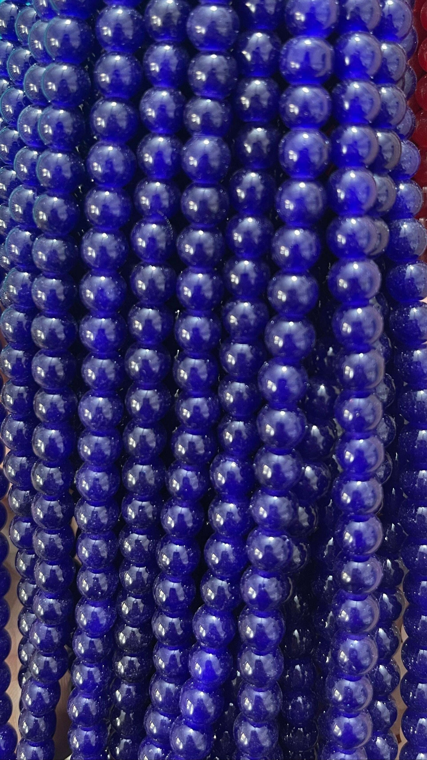 Plane glass beads 8mm