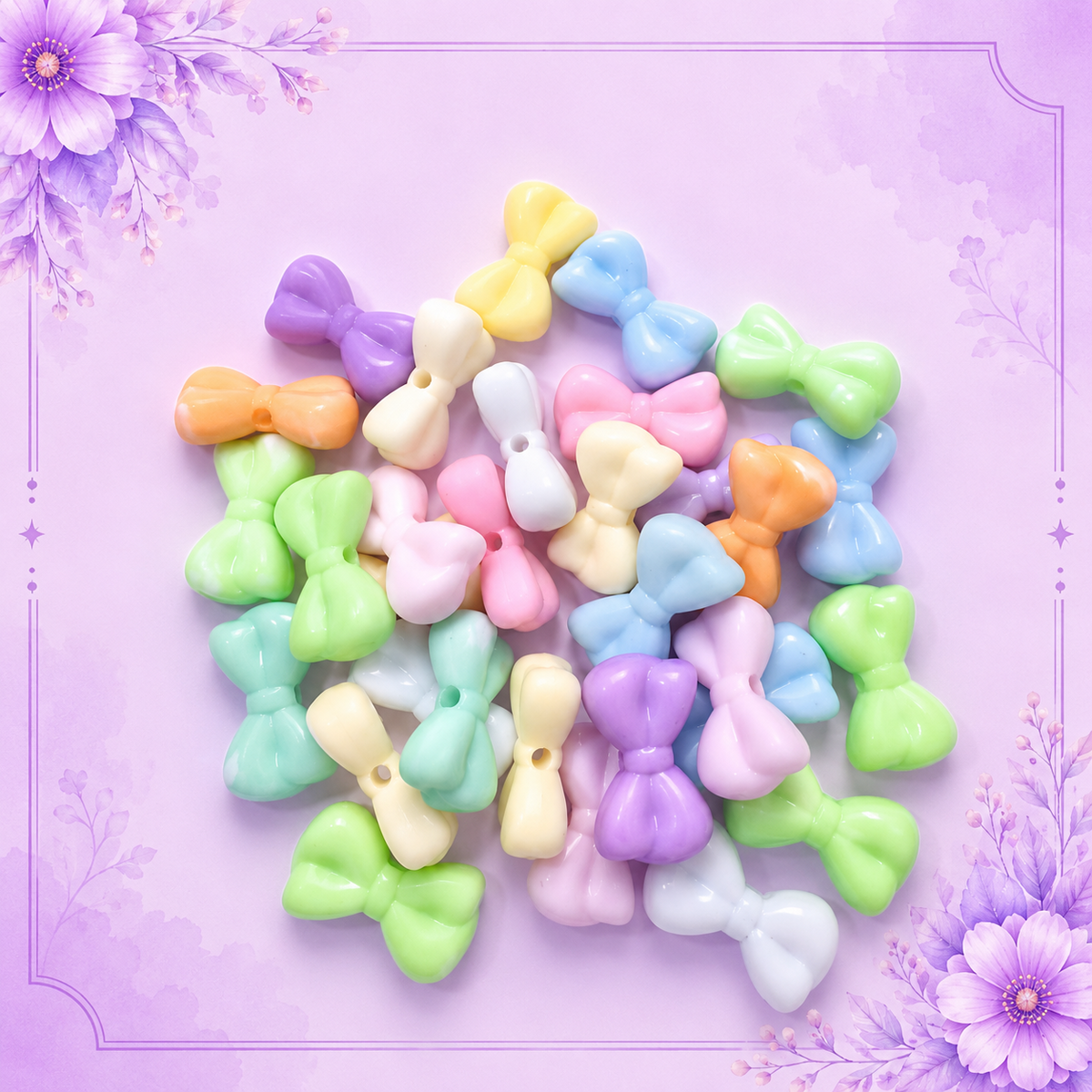 Matte Bow Acrylic Beads