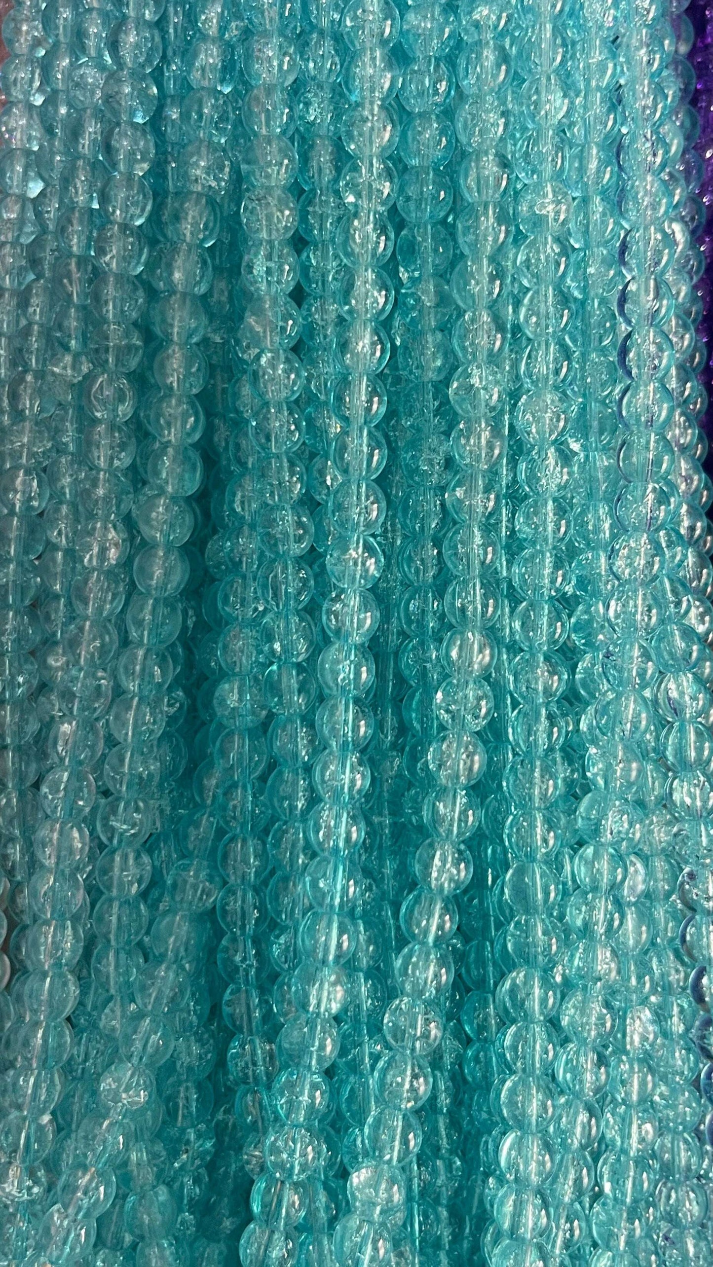 crack glass beads 8mm