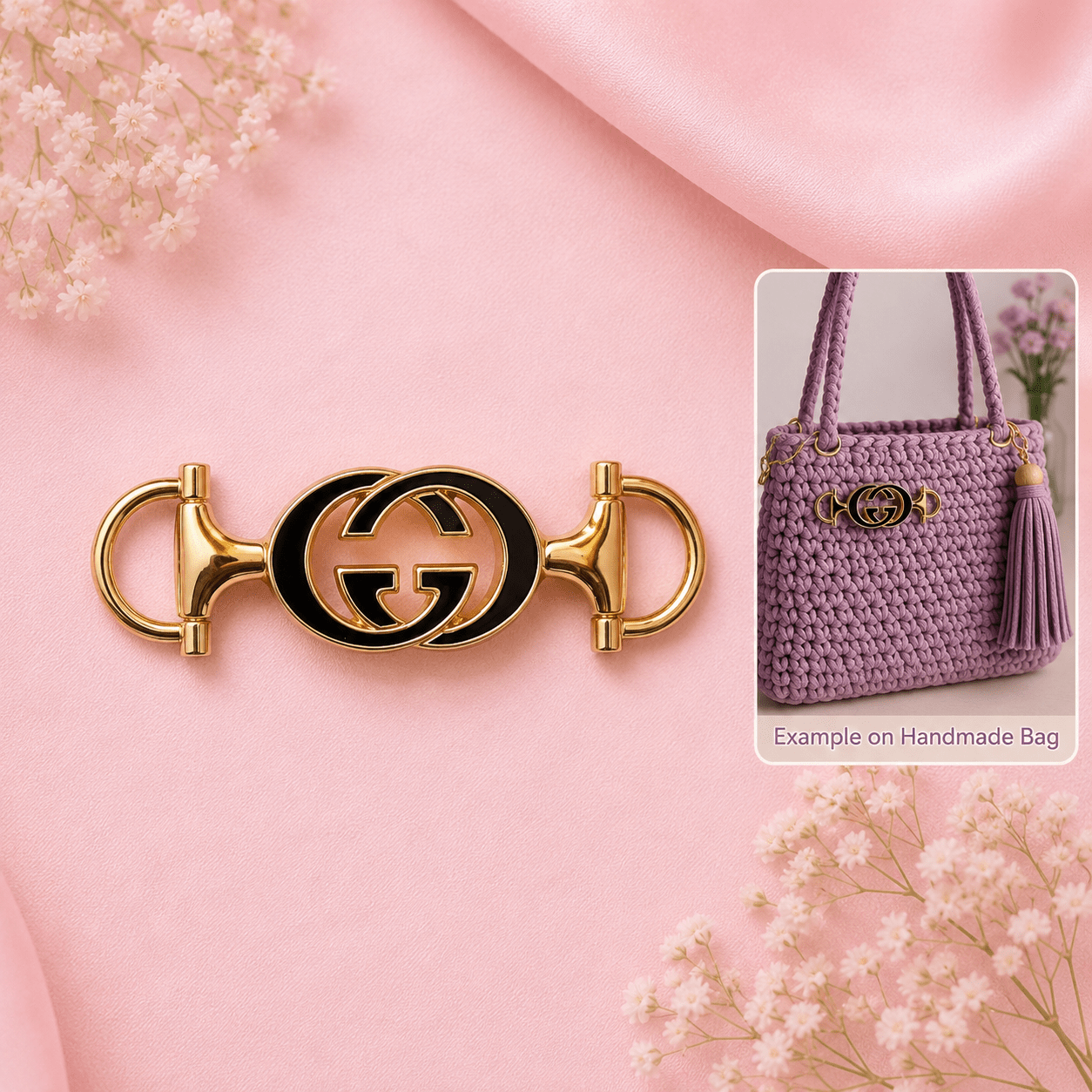 Gold & Black Double G Bag Connector