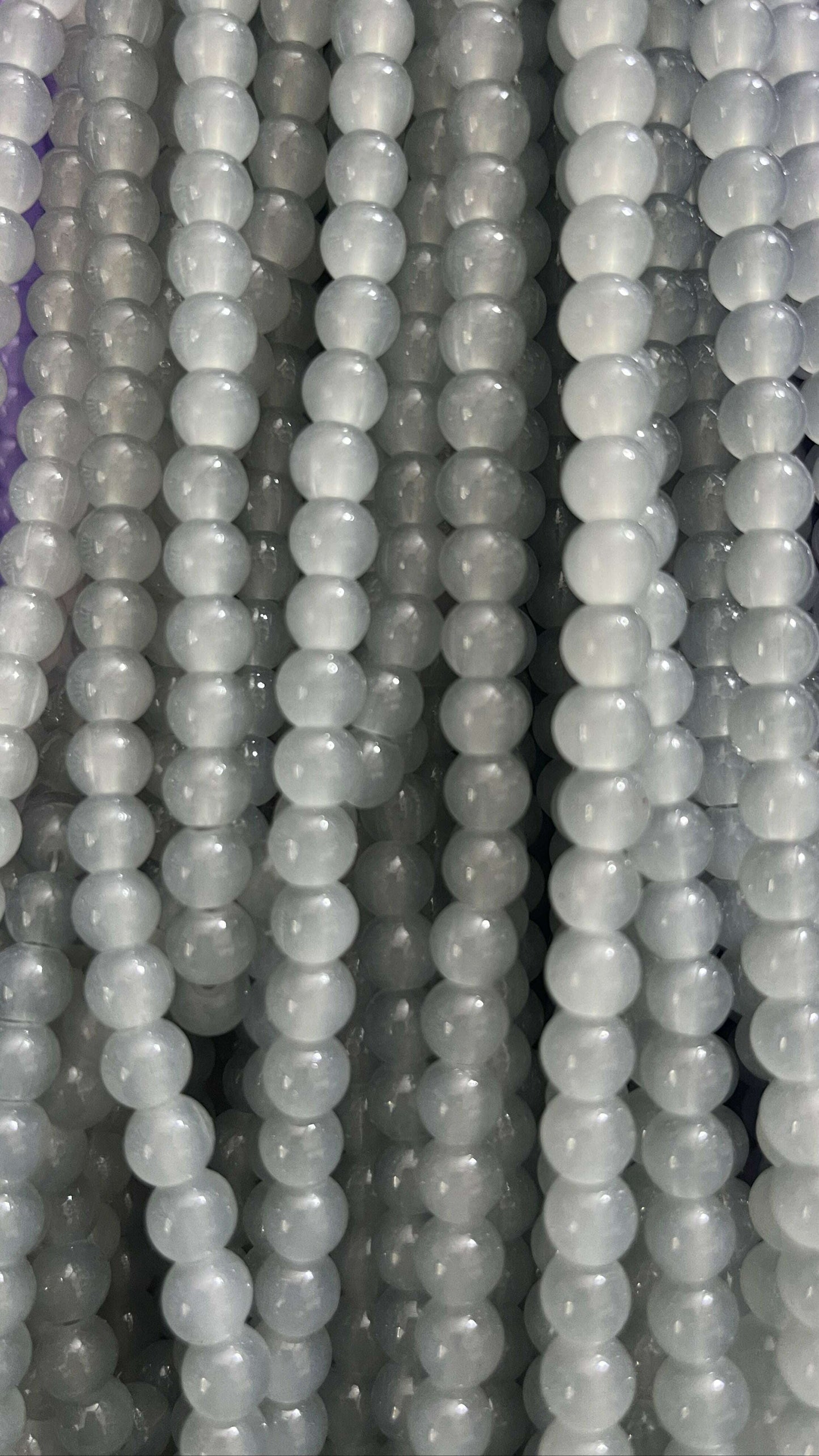 Plane glass beads 8mm