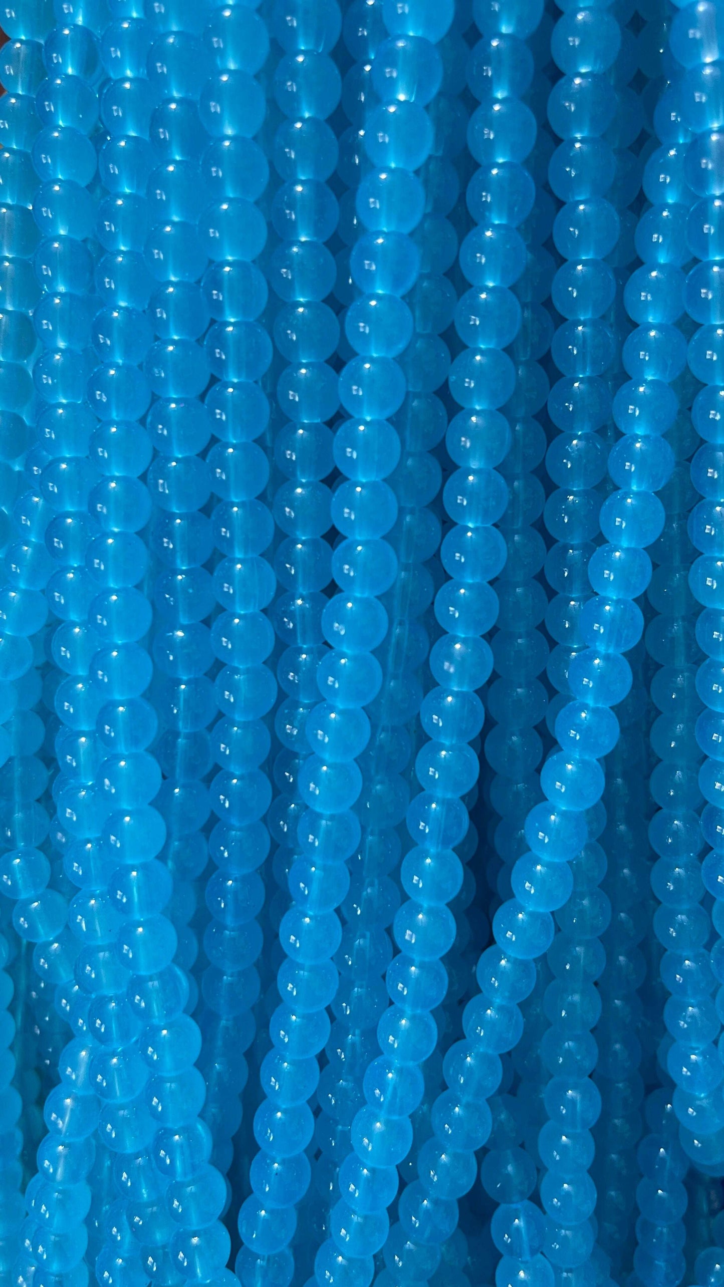 Plane glass beads 8mm