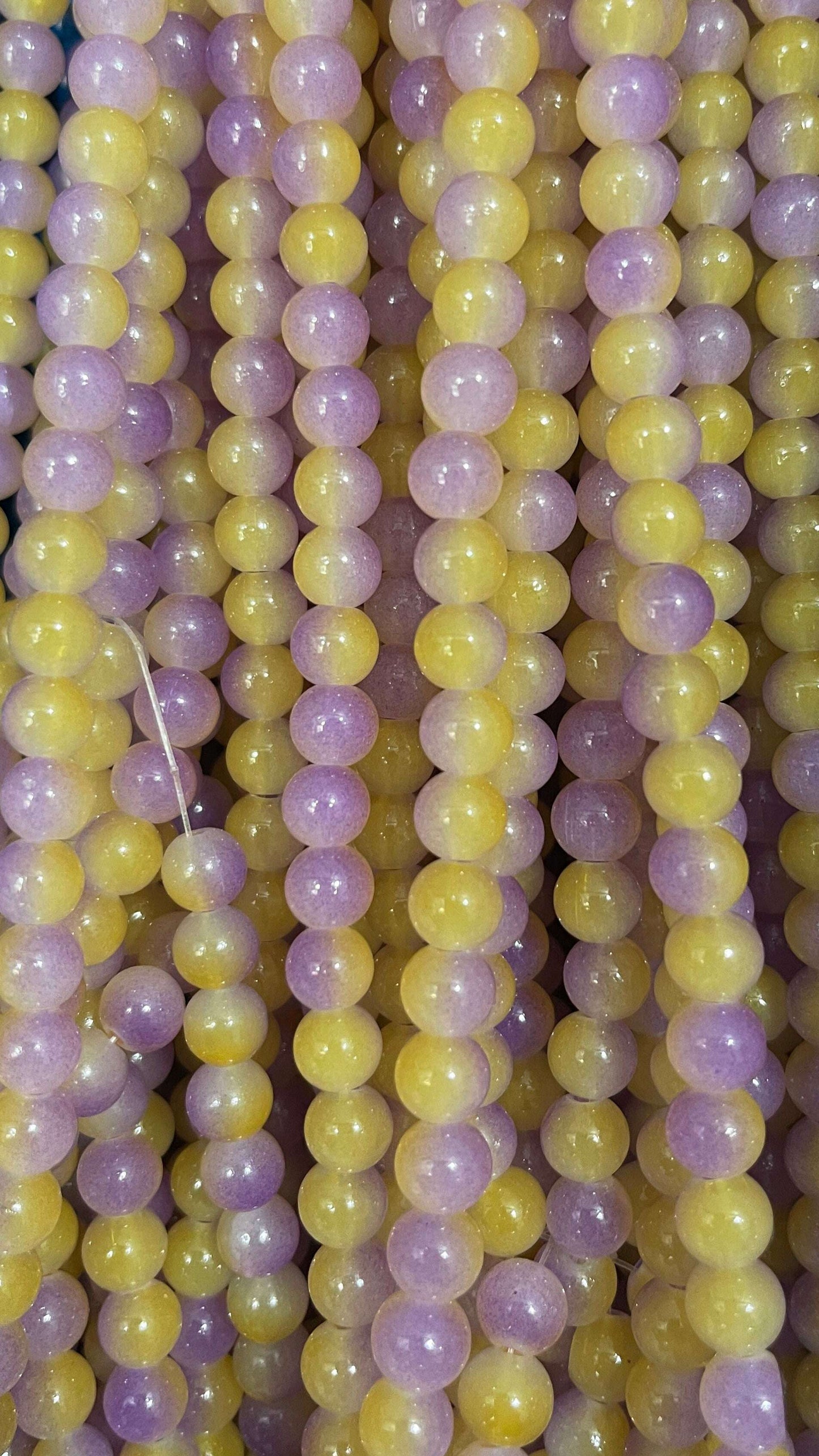 Multicolor glass beads 8mm