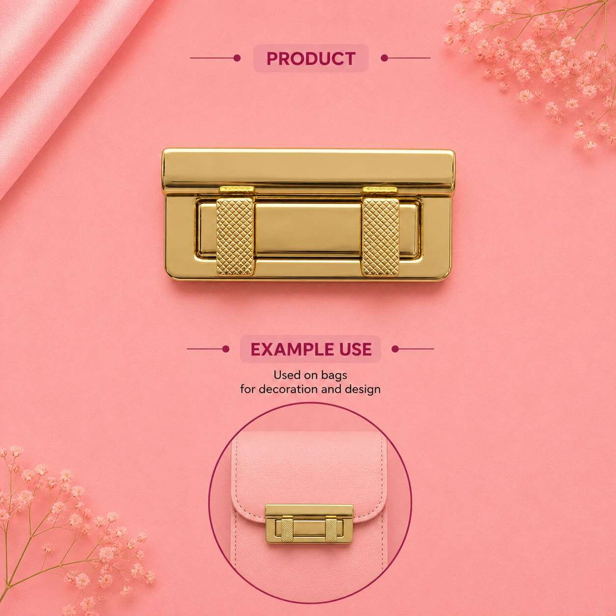 Luxury Gold Slide Lock Clasp