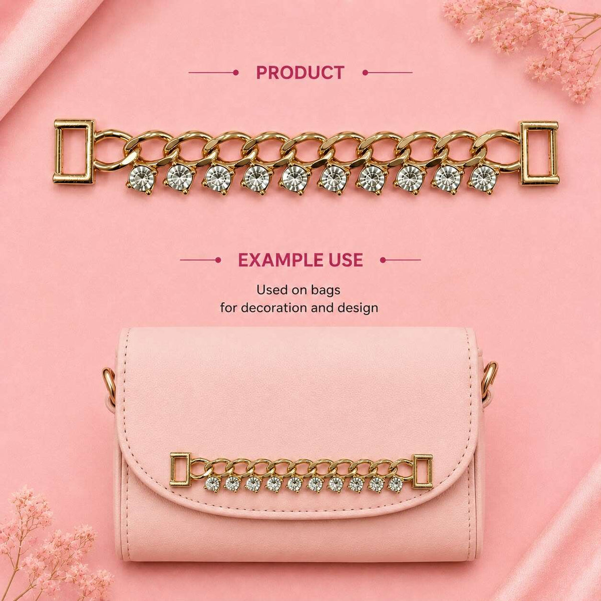 Gold Rhinestone Decorative Chain