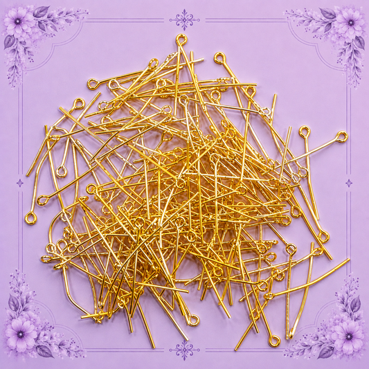 Gold-Plated Eye Pins for Jewelry Making