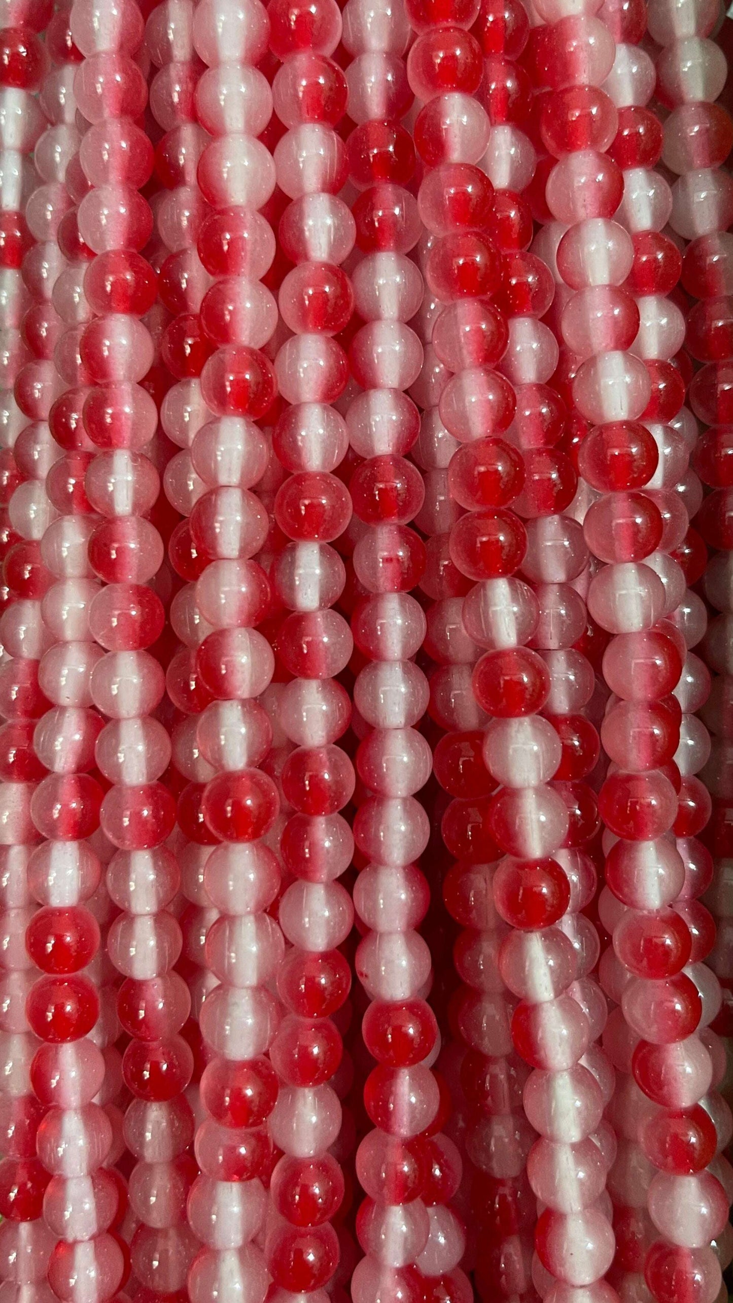 Multicolour glass beads 8mm