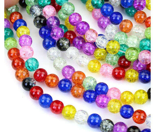 Mix MultiColor Crack beads 8mm