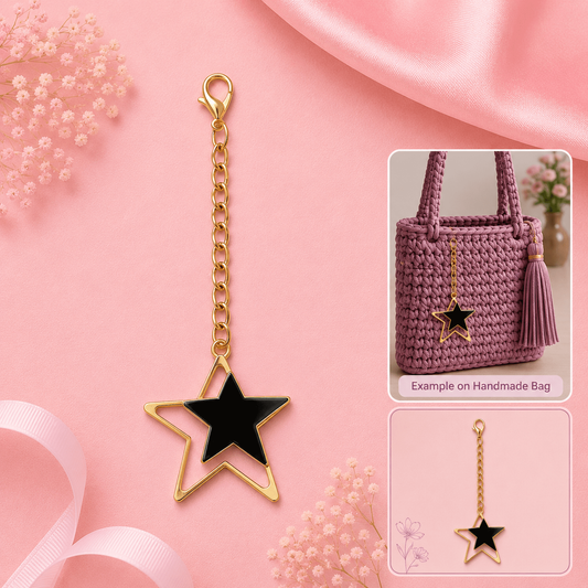 Black Star Bag Charm Keychain