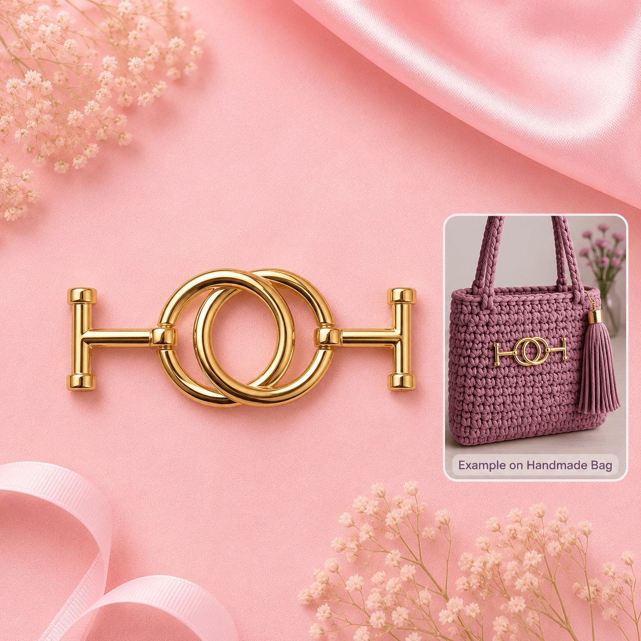 Gold Double Ring Bag Connector