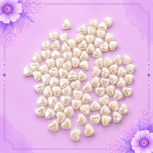 Pearl Heart Acrylic Beads