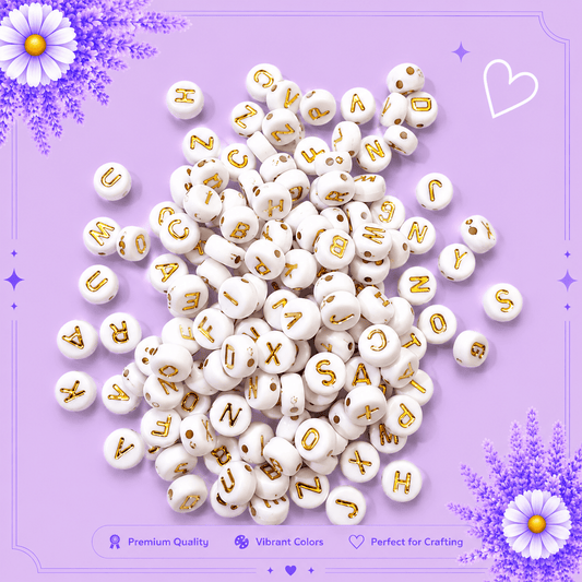 Gold A to Z Alphabet Beads