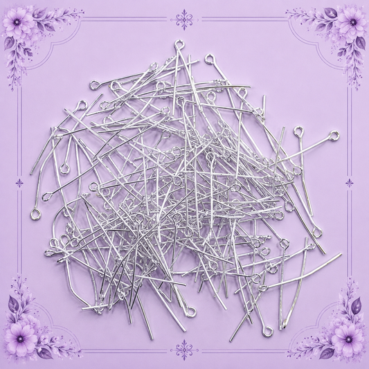 Silver-Plated Eye Pins for Jewelry Making