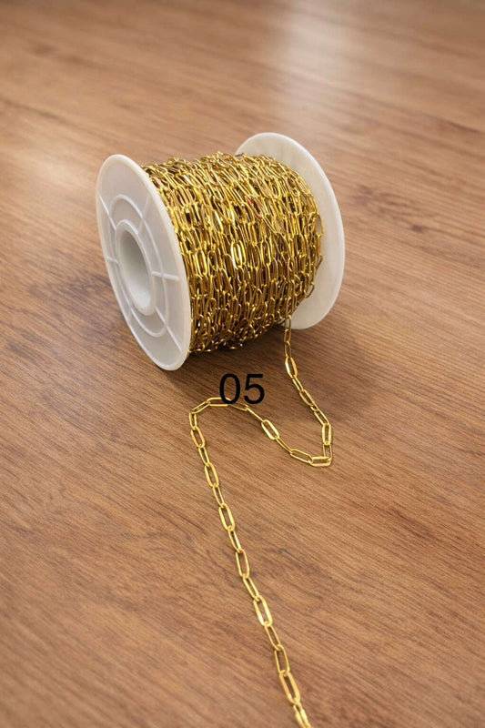 (05)_ Stainless 0.8x2.5x7mm Golden chain