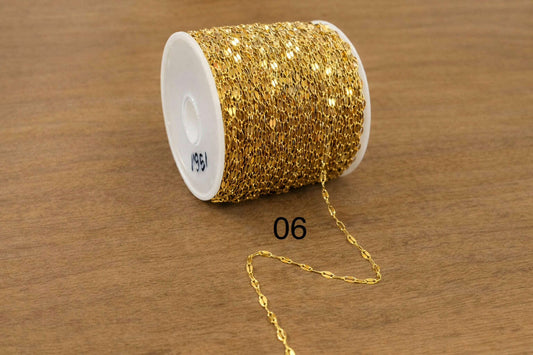 (06)_ Stainless 0.2x2x3mm Golden Chain