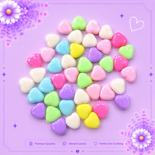 Pastel Heart Craft Beads