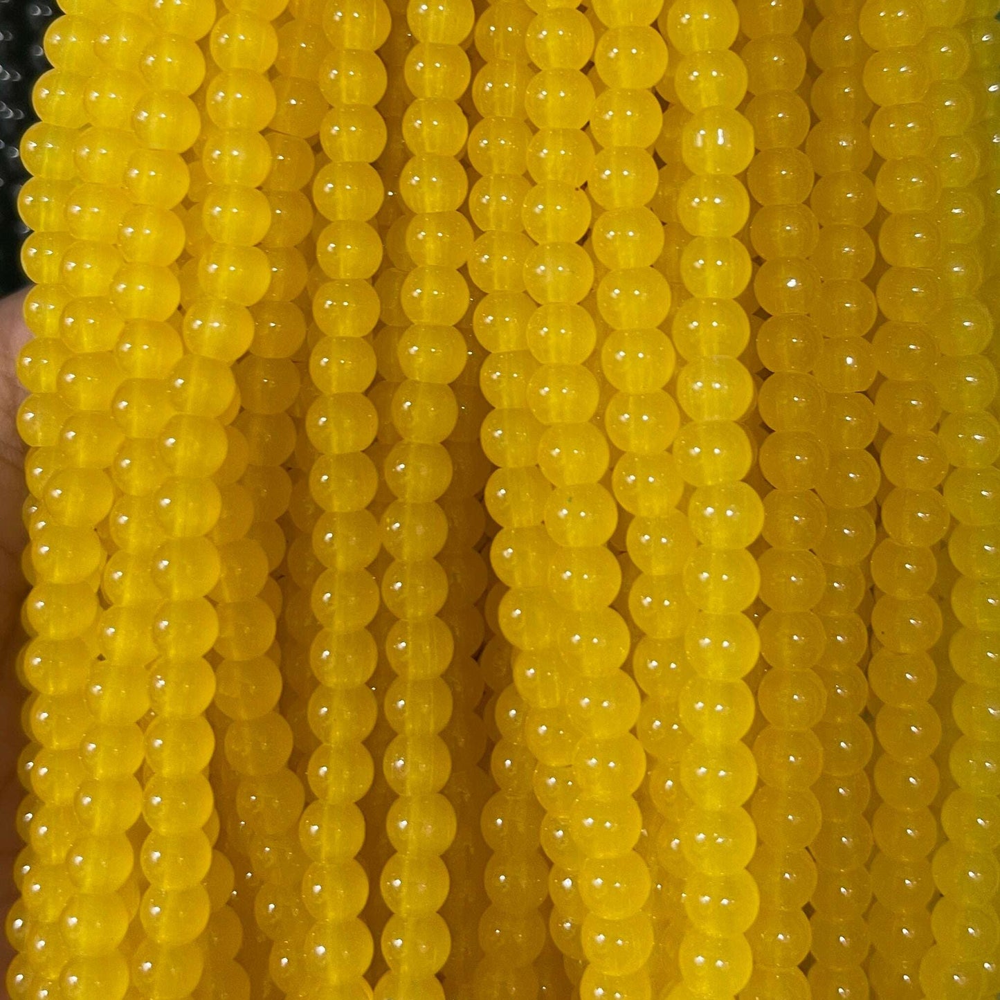Plane glass beads 6mm