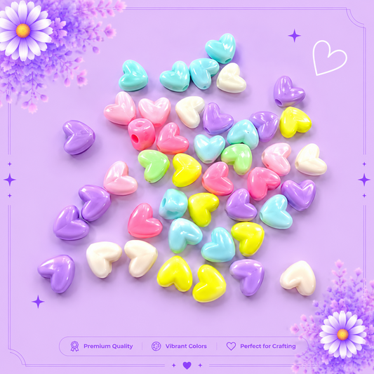 Pastel Heart Pony Beads