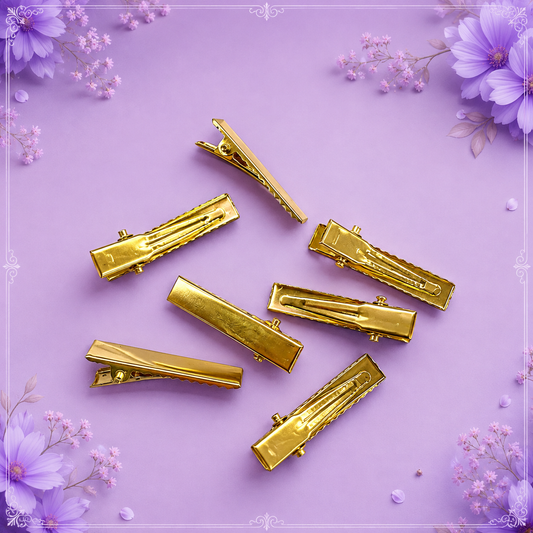 Gold-Plated Alligator Hair Clips 3cm