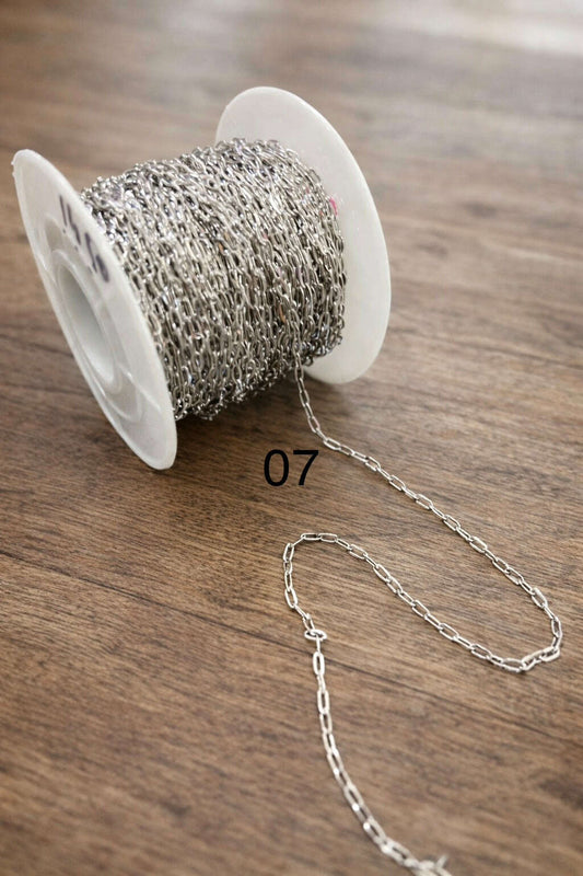 (07)_ Stainless 0.4x2x4mm Silver Chain