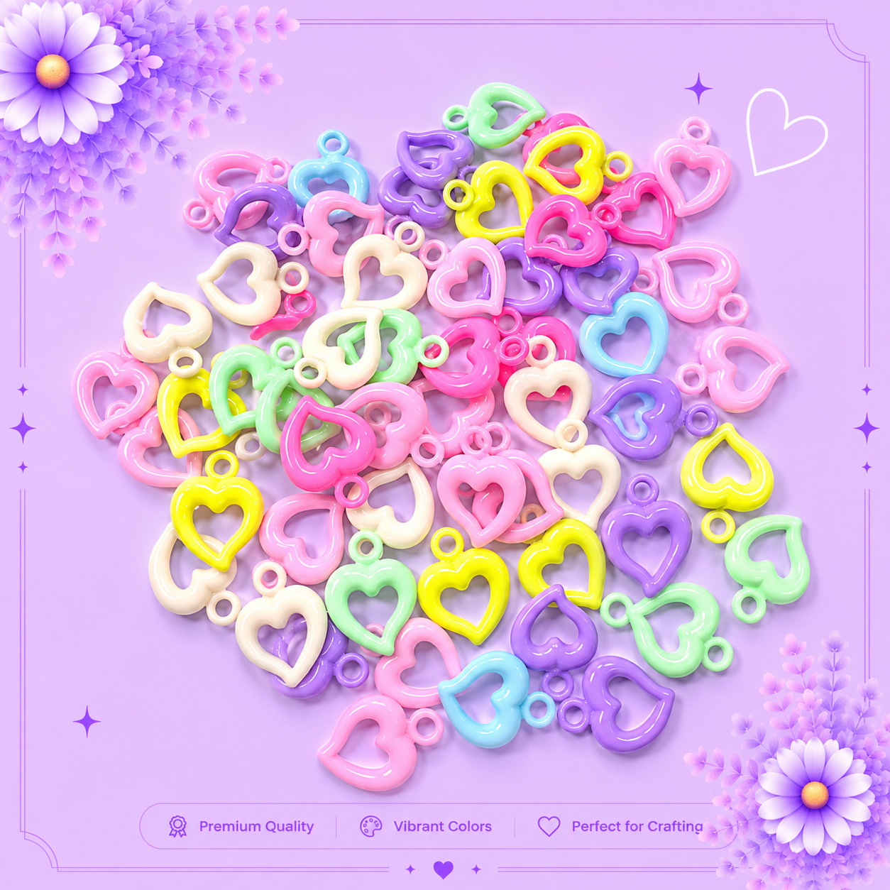 Pastel Heart Charms Collection