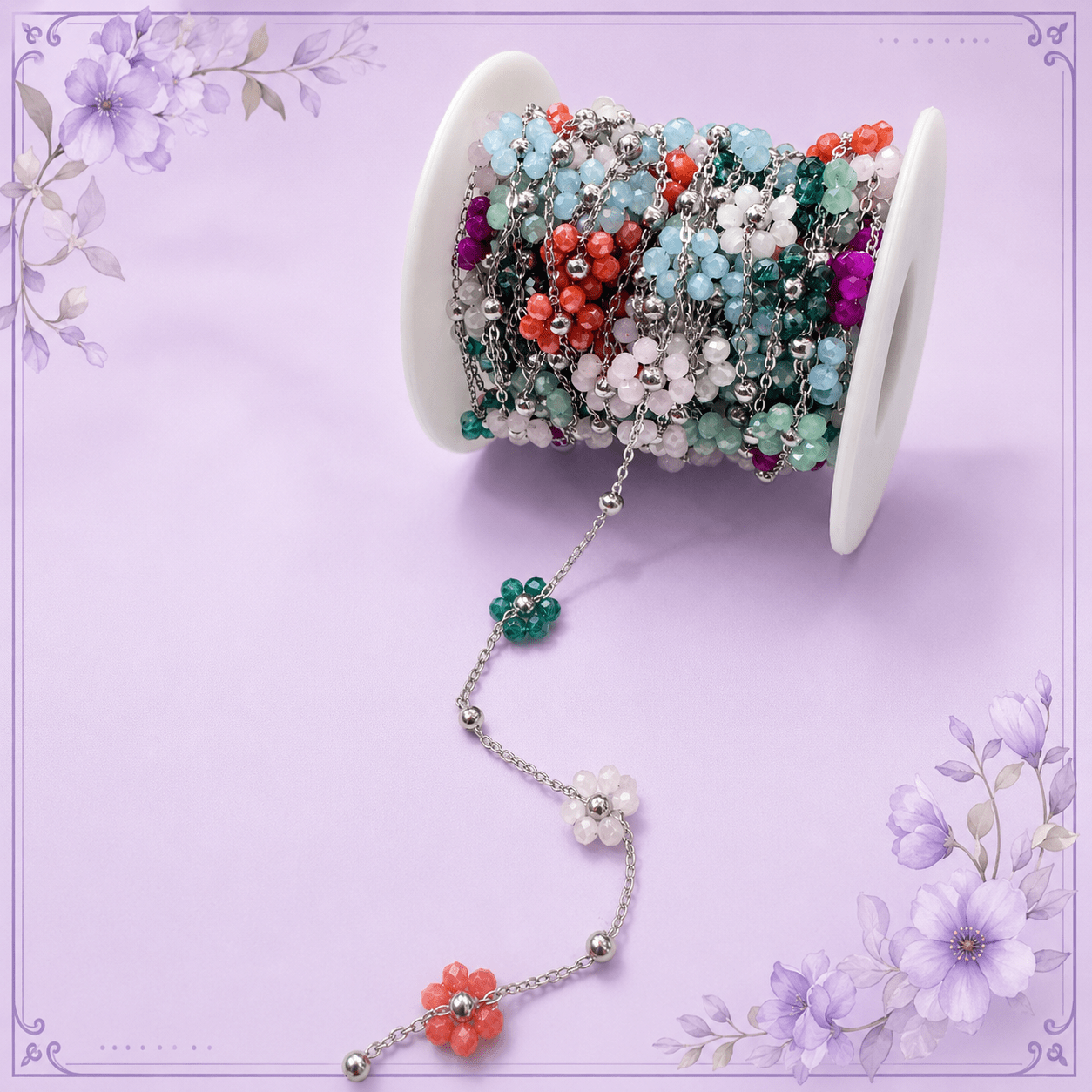 Multicolor Flower Rosary Chain