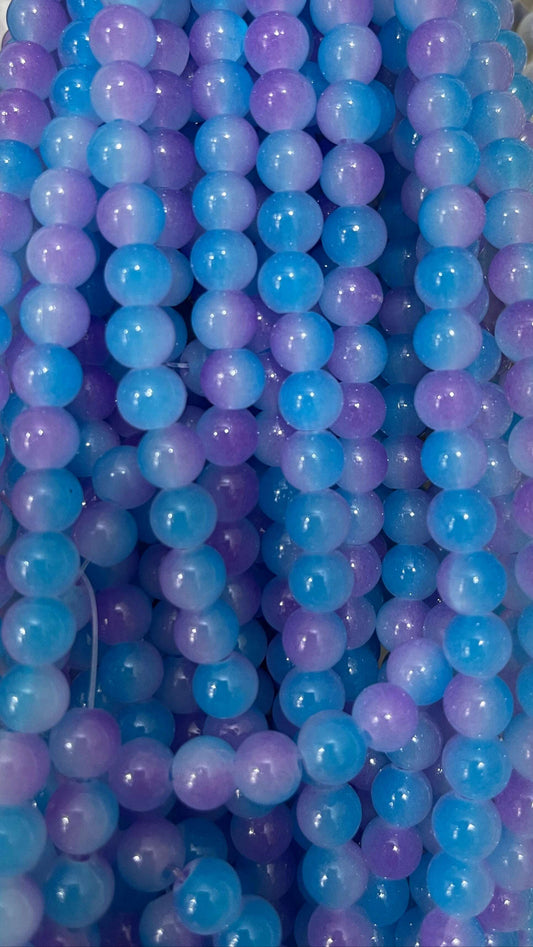 Multicolor glass beads 8mm