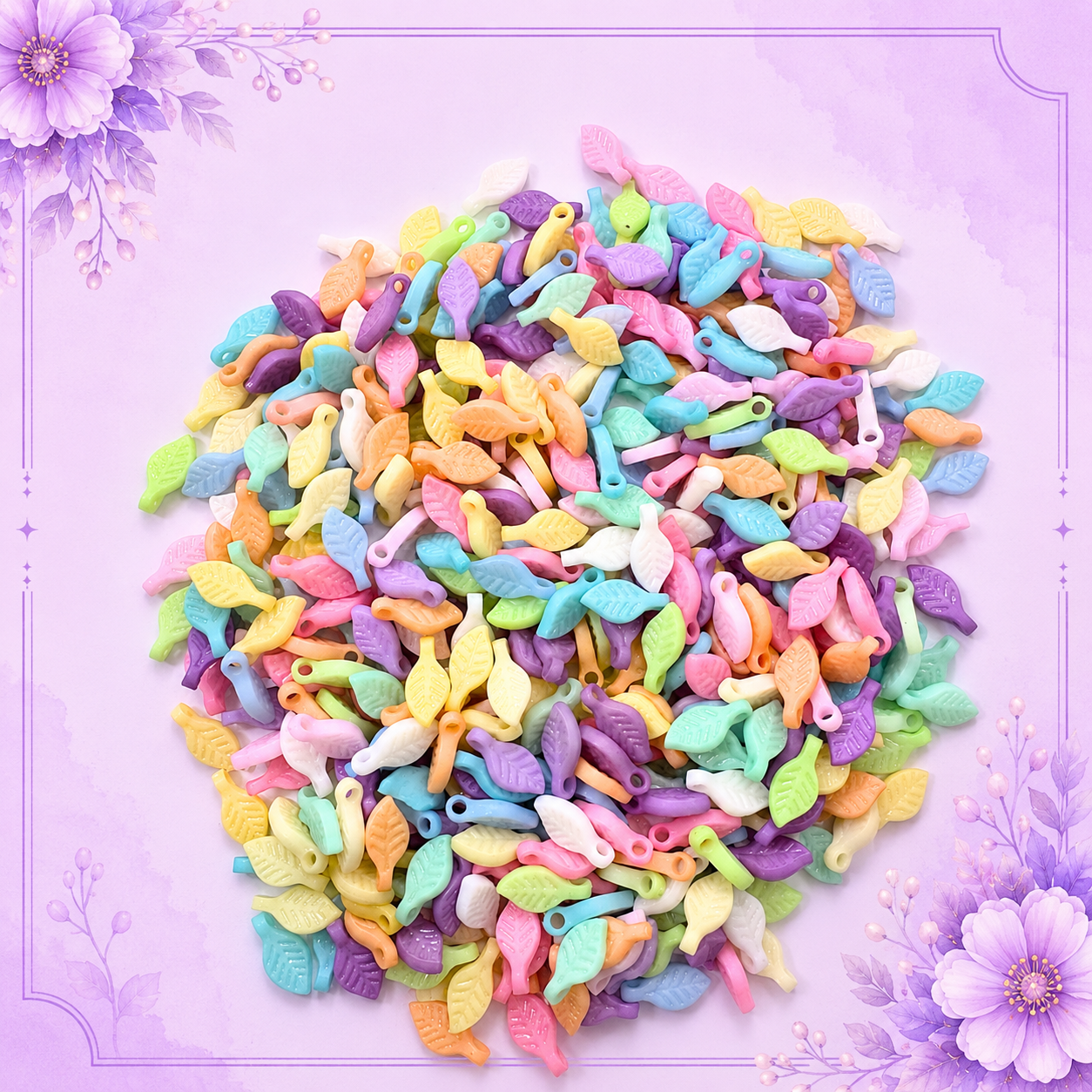 Matte Leaf Acrylic Beads