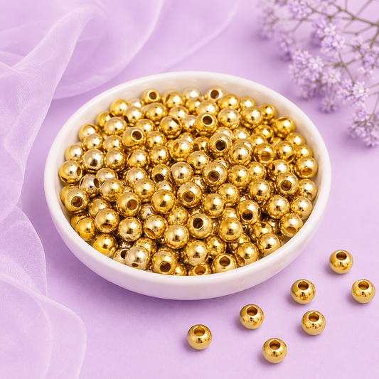 Plastic beads 4mm golden CCB