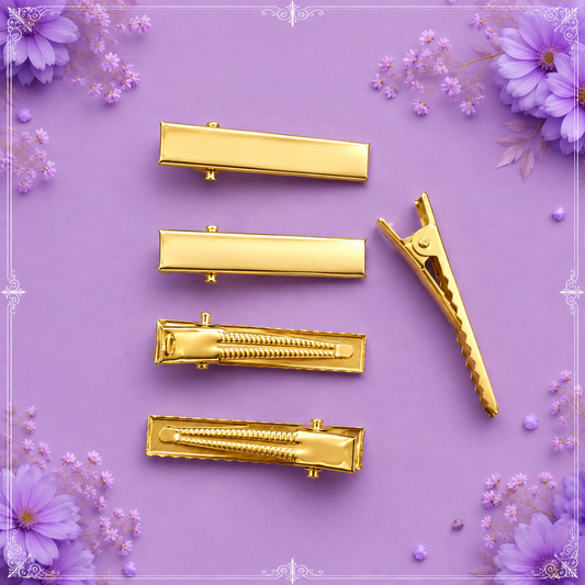 Gold-Plated Alligator Hair Clips 4cm