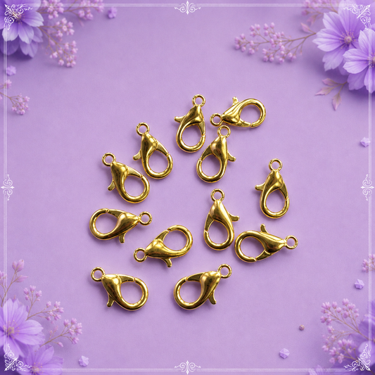 Gold-Plated Lobster Clasps for Jewelry Making