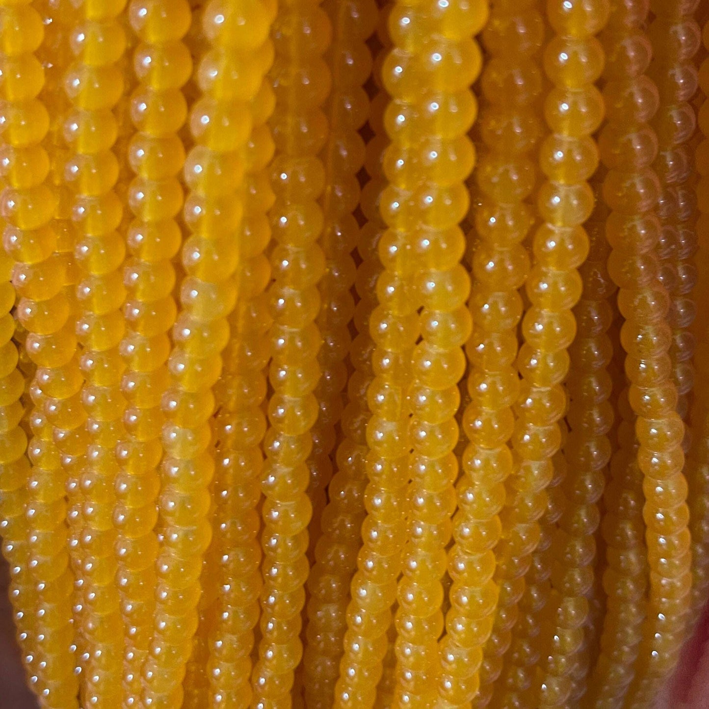 Plane glass beads 6mm