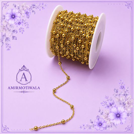 Gold-plated ball rosary chain