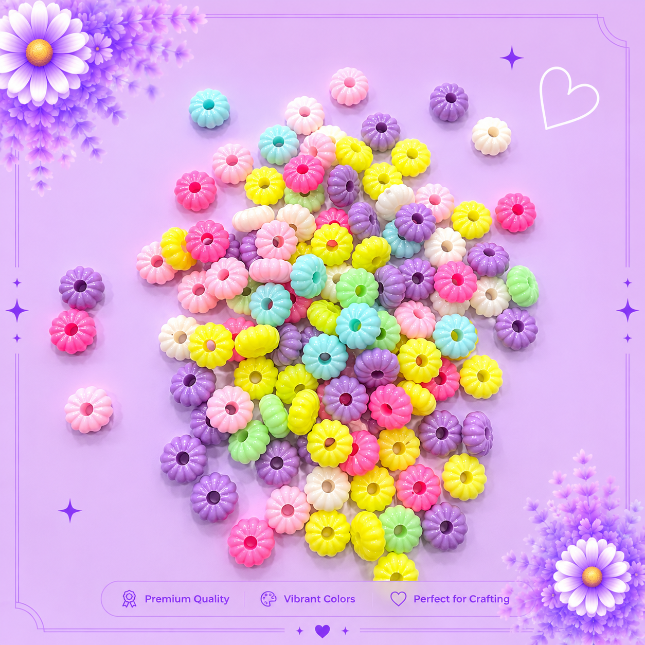 Pastel Daisy Spacer Beads