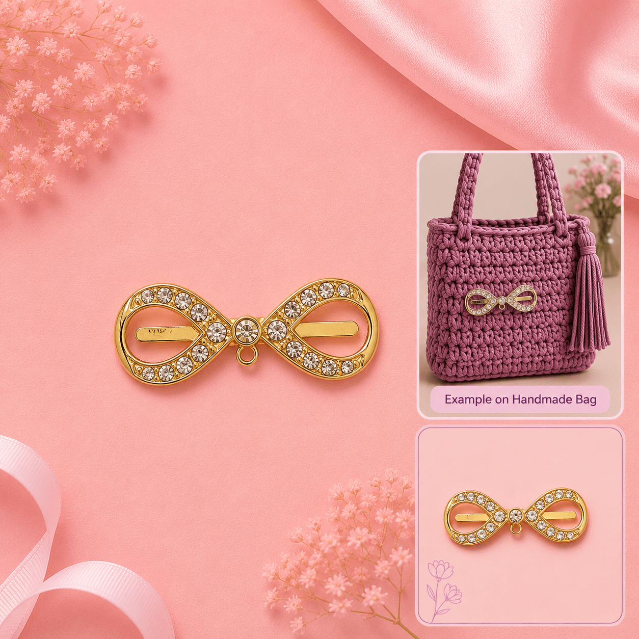 Infinity Bow Bag Charm Connector