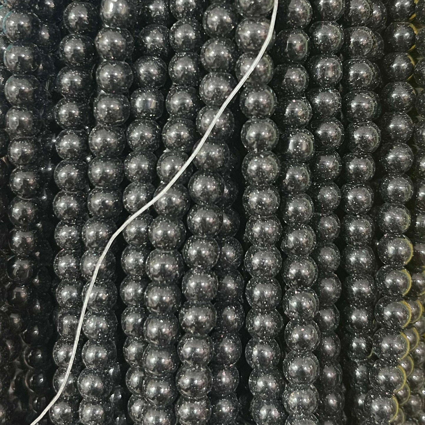 Plane glass beads 6mm